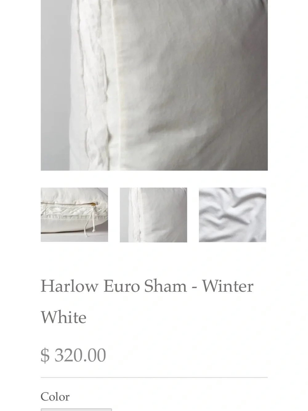 Bella Notte Harlow Euro Sham - Winter White**NWT**🪷